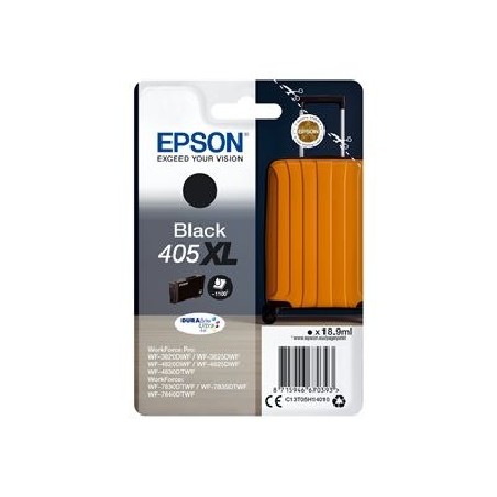 Epson 405XL - 18.9 ml - XL - černá - originální - blistr s RF / akustickým alarmem - inkoustová cartridge - pro WorkForce