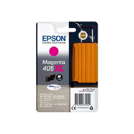 Epson 405XL - 14.7 ml - XL - purpurová - originální - blistr s RF / akustickým alarmem - inkoustová cartridge - pro WorkForce