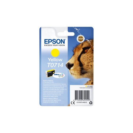 Epson T0714 - 5.5 ml - žlutá - originální - blistr s RF alarmem - inkoustová cartridge - pro Stylus DX9400, SX115, SX210