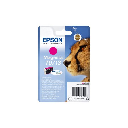 Epson T0713 - 5.5 ml - purpurová - originální - blistr s RF alarmem - inkoustová cartridge - pro Stylus DX9400, SX115, SX210