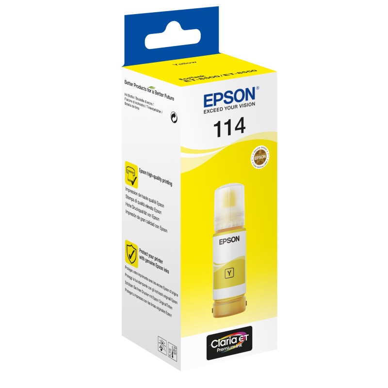 Epson 114 - 70 ml - žlutá - originální - doplnění inkoustu - pro EcoTank ET-8500, ET-8550