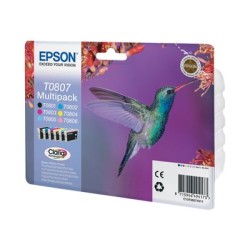 Epson T0807 Multipack - Černá, žlutá, azurová, purpurová, světlá fialová, světle azurová - originální - blistr s RF /
