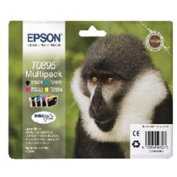 Epson T0895 Multipack - 4-balení - černá, žlutá, azurová, purpurová - originální - blistr s RF / akustickým alarmem