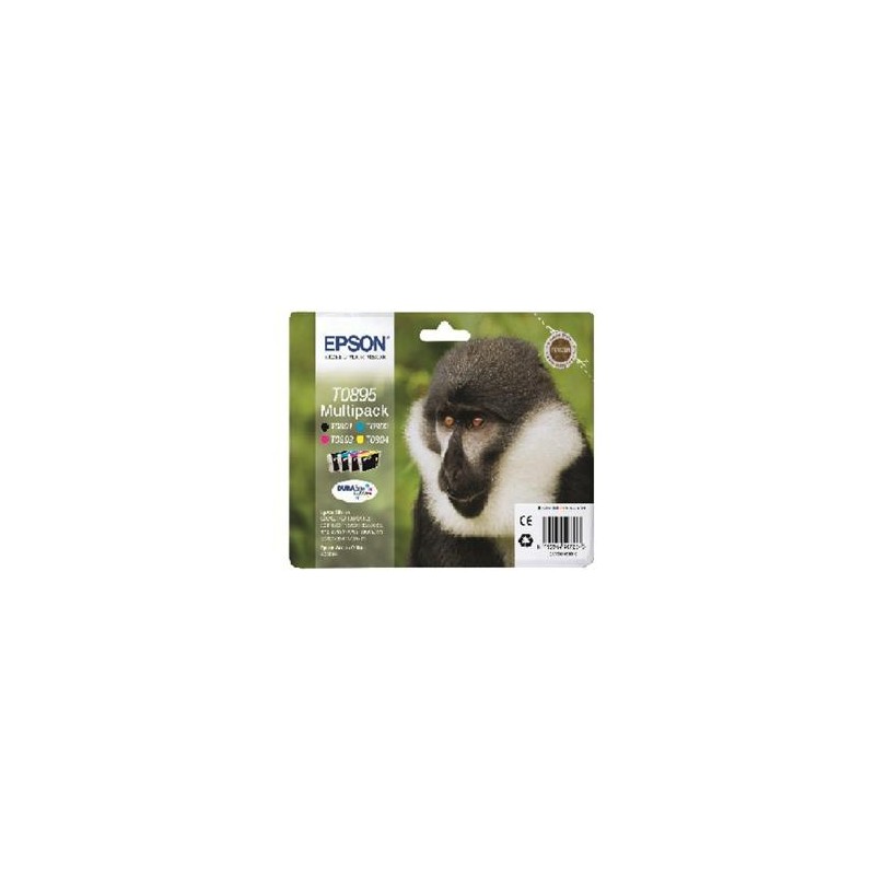 Epson T0895 Multipack - 4-balení - černá, žlutá, azurová, purpurová - originální - blistr s RF / akustickým alarmem