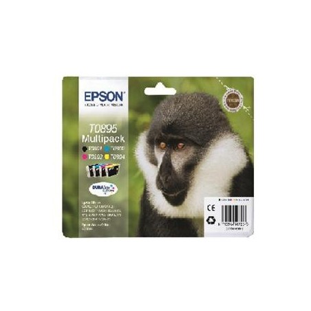 Epson T0895 Multipack - 4-balení - černá, žlutá, azurová, purpurová - originální - blistr s RF / akustickým alarmem