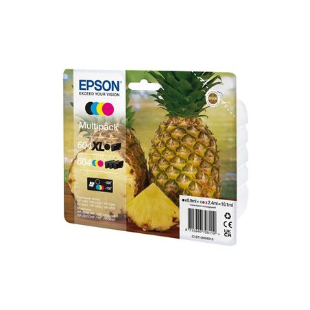 Epson 604XL Multipack - 4-balení - kapacita XL (černá) + Standardní - černá, azurová, purpurová, žlutá - originální - blistr