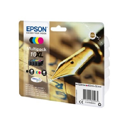 Epson 16XL Multipack - 4-balení - XL - černá, žlutá, azurová, purpurová - originální - blistr s RF alarmem - inkoustová