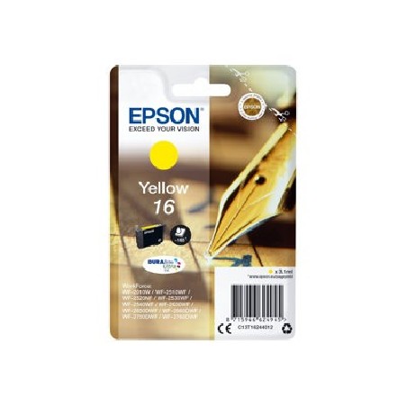 Epson 16 - 3.1 ml - žlutá - originální - blistr s RF alarmem - inkoustová cartridge - pro WorkForce WF-2010, WF-2510, WF-2520