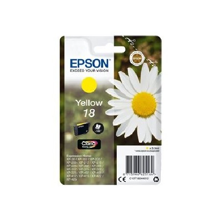 Epson 18 - 3.3 ml - žlutá - originální - blistr s RF / akustickým alarmem - inkoustová cartridge - pro Expression Home XP-212