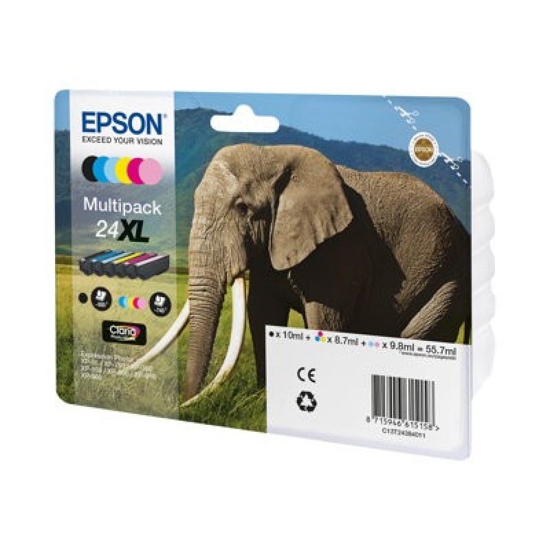 Epson 24XL Multipack - 6-balení - XL - černá, žlutá, azurová, purpurová, světlá fialová, světle azurová - originální