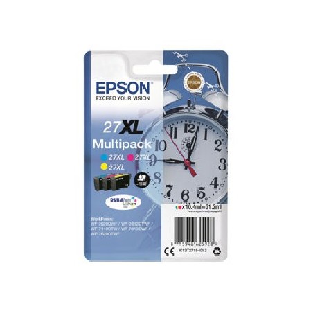 Epson 27XL Multipack - 3-balení - 31.2 ml - XL - žlutá, azurová, purpurová - originální - blistr s RF alarmem - inkoustová