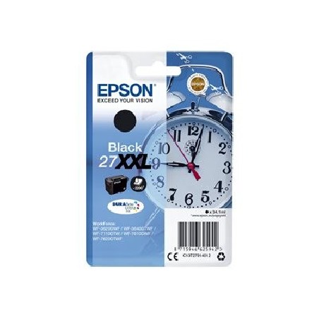 Epson 27XXL - 34.1 ml - XL - černá - originální - blistr s RF / akustickým alarmem - inkoustová cartridge - pro WorkForce