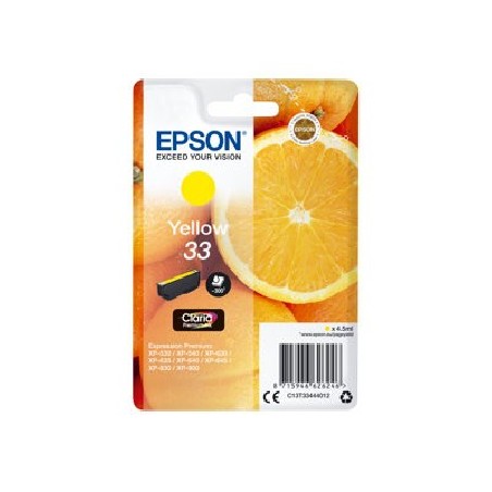 Epson 33 - 4.5 ml - žlutá - originální - blistr s RF / akustickým alarmem - inkoustová cartridge - pro Expression Home XP-635