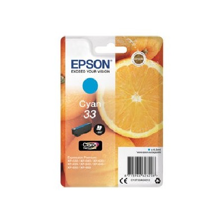 Epson 33 - 4.5 ml - azurová - originální - blistr s RF / akustickým alarmem - inkoustová cartridge - pro Expression Home