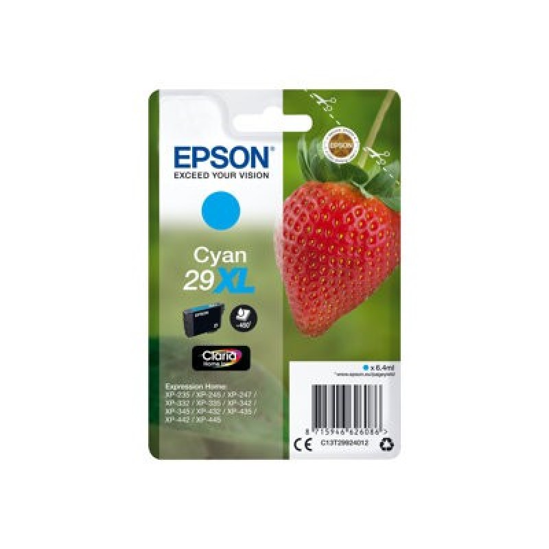 Epson 29XL - 6.4 ml - XL - azurová - originální - blistr s RF / akustickým alarmem - inkoustová cartridge - pro Expression Home