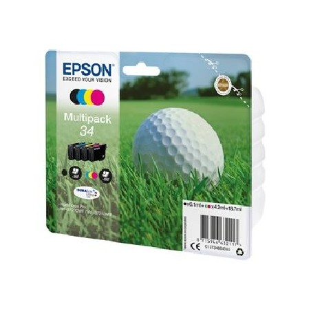 Epson 34 Multipack - 4-balení - černá, žlutá, azurová, purpurová - originální - blistr s RF / akustickým alarmem - inkoustová