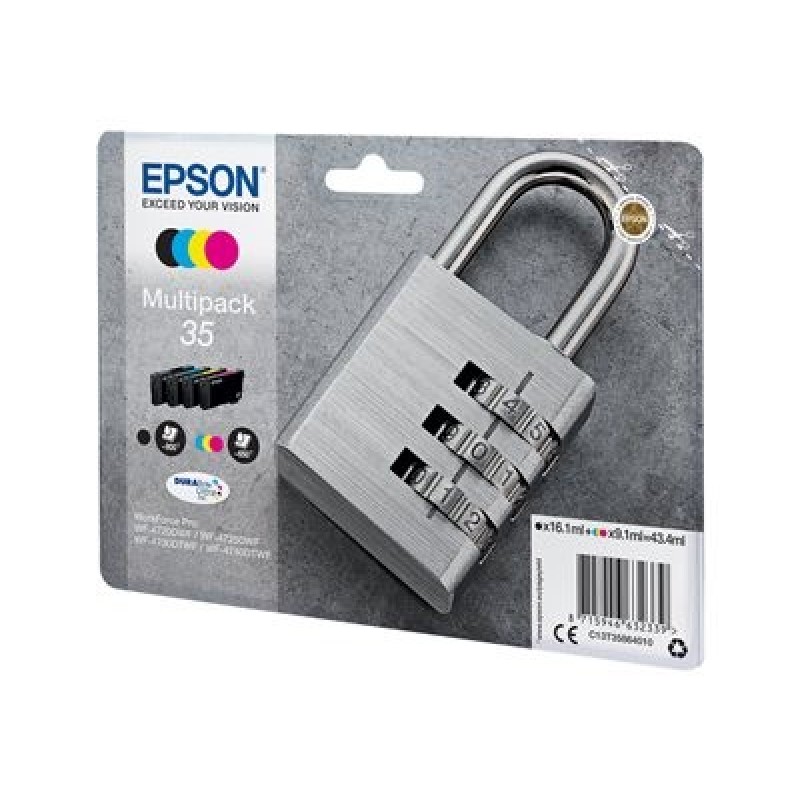 Epson 35 Multipack - 4-balení - černá, žlutá, azurová, purpurová - originální - blistr s RF / akustickým alarmem - inkoustová