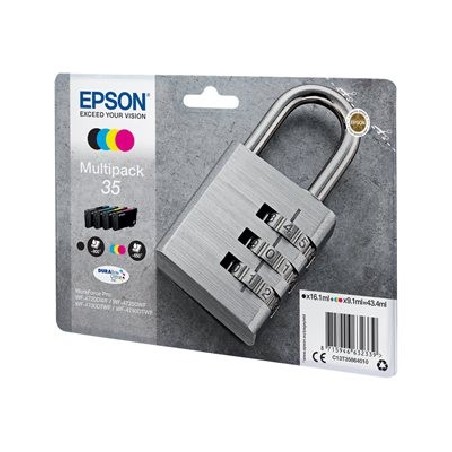 Epson 35 Multipack - 4-balení - černá, žlutá, azurová, purpurová - originální - blistr s RF / akustickým alarmem - inkoustová