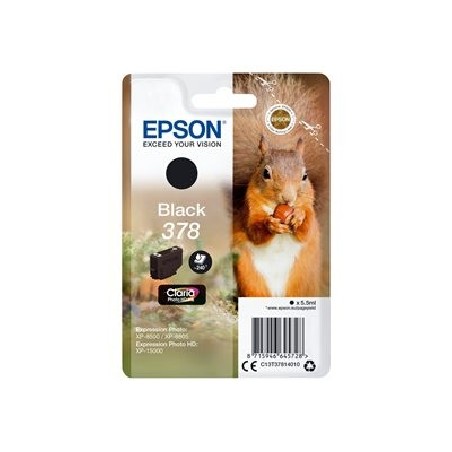 Epson 378 - 5.5 ml - černá - originální - blistr s RF / akustickým alarmem - inkoustová cartridge - pro Expression Home