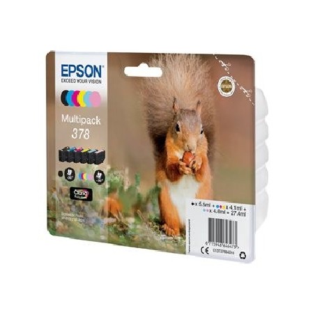 Epson 378 Multipack - 6-balení - černá, žlutá, azurová, purpurová, světlá fialová, světle azurová - originální - blistr s RF /