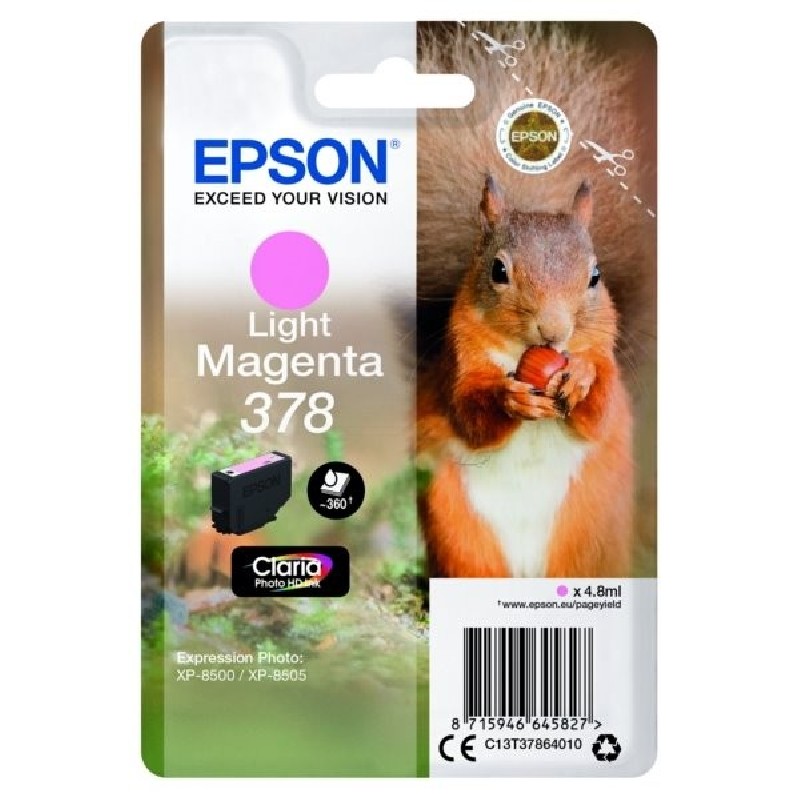 Epson 378 - 4.8 ml - světlá fialová - originální - blistr - inkoustová cartridge - pro Expression Home XP-8605, XP-8606
