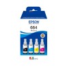 Epson EcoTank 664 - 4-balení - černá, žlutá, azurová, purpurová - originální - doplnění inkoustu - pro Epson L380, L395, L495