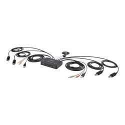 StarTech.com 2-Port Dual-Monitor DisplayPort Cable KVM Switch, 4K 60Hz, Compact KVM with 5ft/1.5m USB-A/DisplayPort/Audio