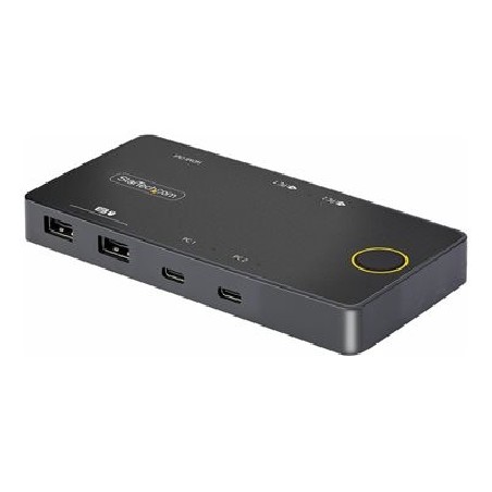 StarTech.com 2-Port USB-C KVM Switch, Single-4K 60Hz HDMI Monitor, Dual-100W Power Delivery Pass-through Ports, Bus Powered