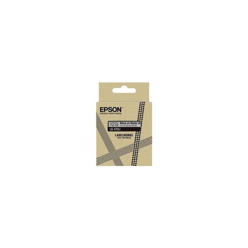 Epson LabelWorks LK-4TBJ - Černá na matné průhledné - Role (1,2 cm x 8 m) 1 kazeta/y závěsný box - pásková kazeta - pro