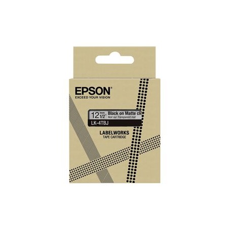 Epson LabelWorks LK-4TBJ - Černá na matné průhledné - Role (1,2 cm x 8 m) 1 kazeta/y závěsný box - pásková kazeta - pro