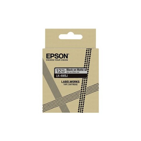 Epson LabelWorks LK-4WBJ - Černá na matné bílé - Role (1,2 cm x 8 m) 1 kazeta/y závěsný box - pásková kazeta - pro LabelWorks