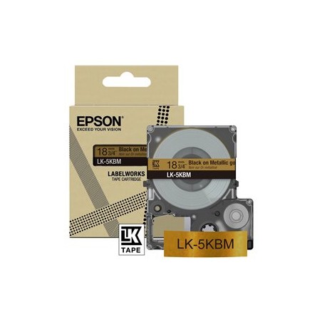 Epson LabelWorks LK-5KBM - Černá na metalické zlaté - Role (1,8 cm x 9 m) 1 kazeta/y závěsný box - pásková kazeta - pro