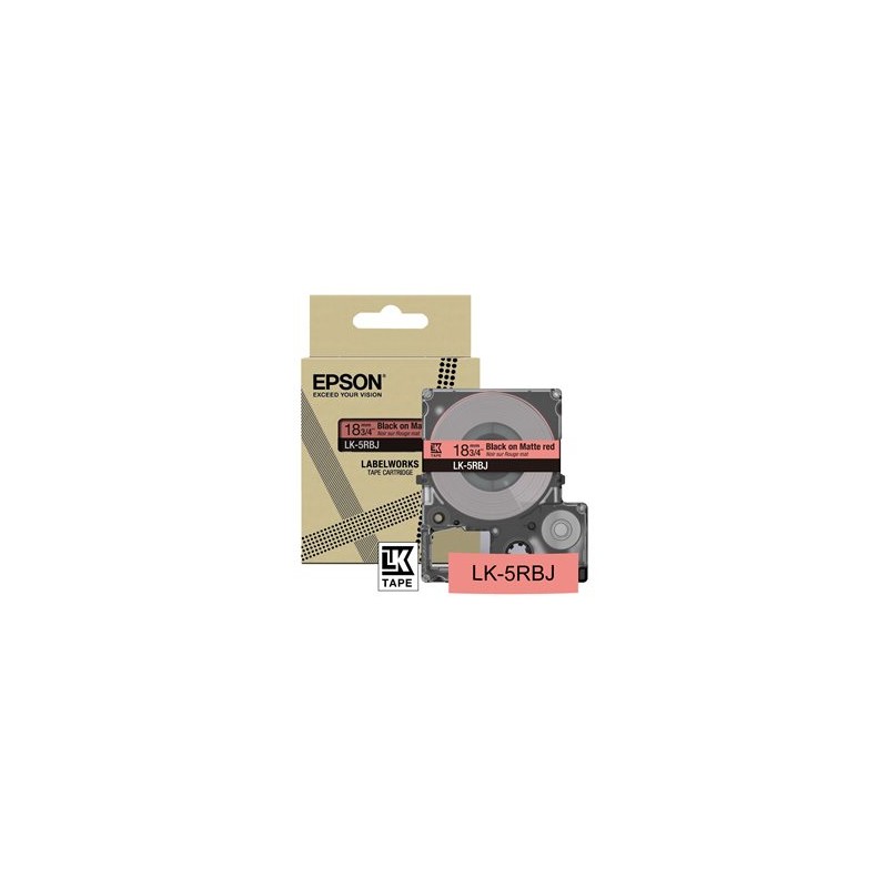 Epson LabelWorks LK-5RBJ - Černá na matné červené - Role (1,8 cm x 8 m) 1 kazeta/y závěsný box - pásková kazeta - pro