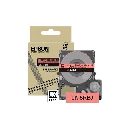 Epson LabelWorks LK-5RBJ - Černá na matné červené - Role (1,8 cm x 8 m) 1 kazeta/y závěsný box - pásková kazeta - pro