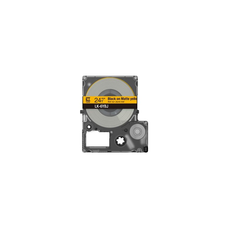 Epson LabelWorks LK-6YBJ - Černá na matné žluté - Role (2,4 cm x 8 m) 1 kazeta/y závěsný box - pásková kazeta - pro LabelWorks