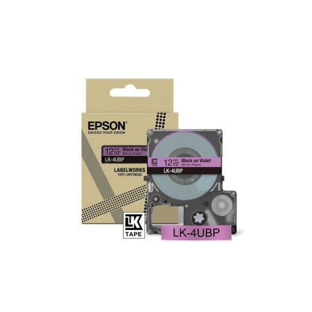 Epson LabelWorks LK-4UBP - Černá na fialkové - Role (1,2 cm x 8 m) 1 kazeta/y závěsný box - pásková kazeta - pro LabelWorks