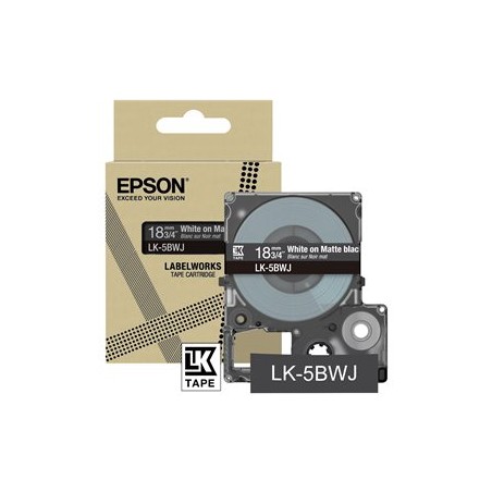 Epson LabelWorks LK-5BWJ - Bílá na matné černé - Role (1,8 cm x 8 m) 1 kazeta/y závěsný box - pásková kazeta - pro LabelWorks