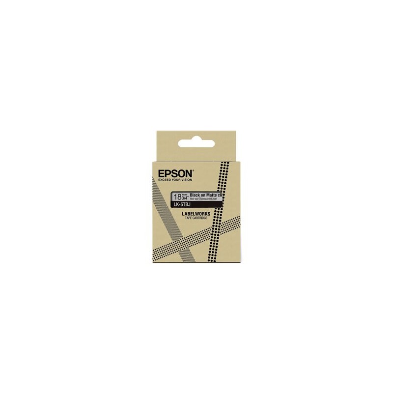 Epson LabelWorks LK-5TBJ - Černá na matné průhledné - Role (1,8 cm x 8 m) 1 kazeta/y závěsný box - pásková kazeta - pro