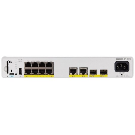 Cisco Catalyst 9200CX - Network Advantage - přepínač - kompaktní - L3 - řízený - 8 x 10/100/1000 (PoE+) + 2 x 10… C9200CX8P2X2GA