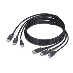 StarTech.com 6ft (1.8m) Dual-DisplayPort and USB 5Gbps KVM Cable - Kabel klávesnice / videa / myši (KVM) - USB typ A