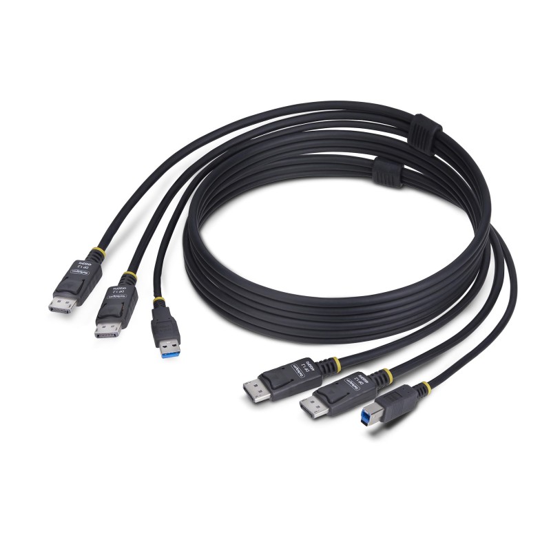 StarTech.com 6ft (1.8m) Dual-DisplayPort and USB 5Gbps KVM Cable - Kabel klávesnice / videa / myši (KVM) - USB typ A