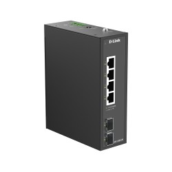 D-Link DIS 100G-06 - Prepínac - prumyslový - nerízený - 4 x 10/100/1000 + 2 x gigabitu SFP - lze montovat na konzolu DIN