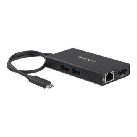StarTech.com USB-C Multiport Adapter, USB-C Travel Docking Station with 4K HDMI, 60W Power Delivery Pass-Through, Ethernet