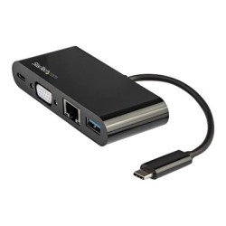 StarTech.com USB C Multiport Adapter, Mini USB-C Dock with Single Monitor VGA 1080p Video, 60W Power Delivery Passthrough, USB