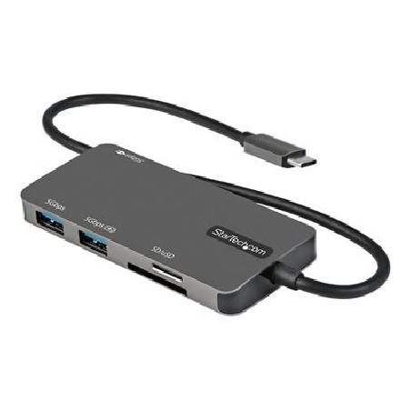 StarTech.com USB C Multiport Adapter, USB-C to 4K 30Hz HDMI, 100W Power Delivery Pass-through, SD/MicroSD Slot, 3-Port USB 3.0