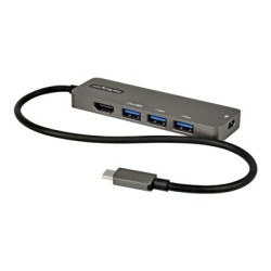 StarTech.com USB C Multiport Adapter, USB-C to HDMI 2.0b 4K 60Hz (HDR10), 100W Power Delivery Pass-Through, 4-Port 5Gbps USB