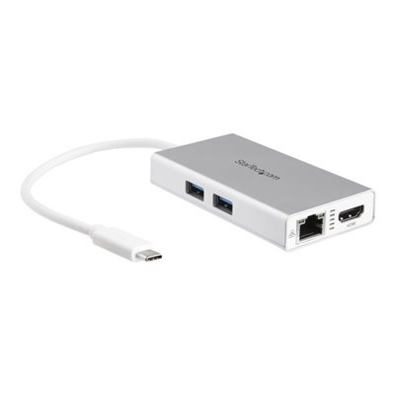 StarTech.com USB-C Multiport Adapter, USB-C Travel Docking Station with 4K HDMI, 60W Power Delivery Pass-Through, GbE, 2pt
