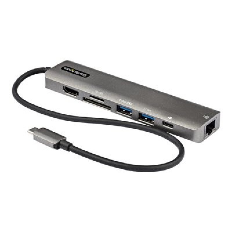 StarTech.com USB C Multiport Adapter, USB-C to 4K 60Hz HDMI 2.0, 100W Power Delivery Pass-through, SD/MicroSD, 2-Port USB 3.0