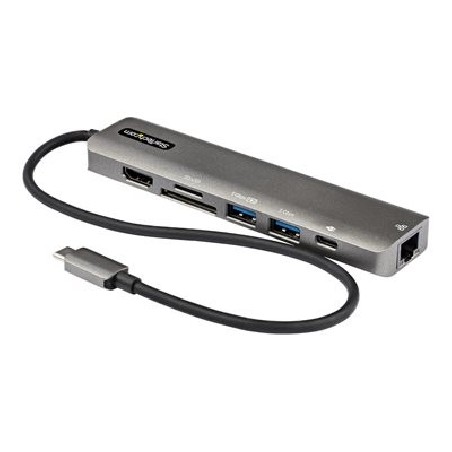 StarTech.com USB C Multiport Adapter, USB-C to 4K 60Hz HDMI 2.0, 100W Power Delivery Pass-through, SD/MicroSD, 2-Port USB 3.0