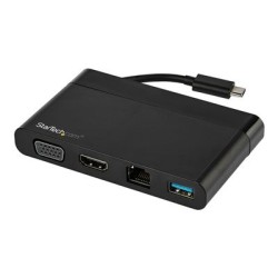 StarTech.com USB C Multiport Adapter with HDMI, VGA, Gigabit Ethernet & USB 3.0, USB C to 4K HDMI or 1080p VGA Display Mini